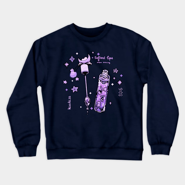 Lilac Lip Gloss Crewneck Sweatshirt by Lemonscribs